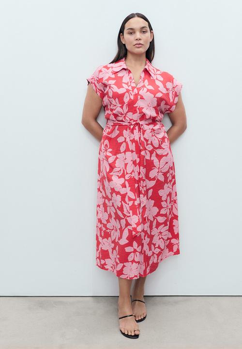 MANGO - Dress Apple - Bright Pink