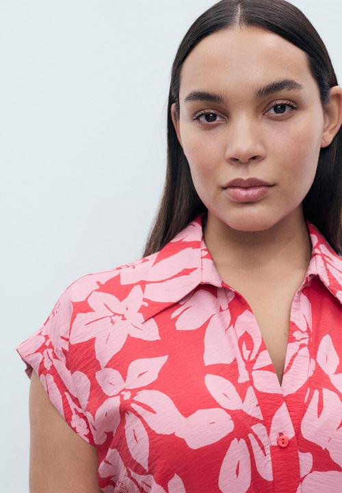 MANGO - Dress Apple - Bright Pink