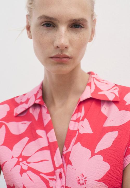 MANGO - Dress Apple - Bright Pink