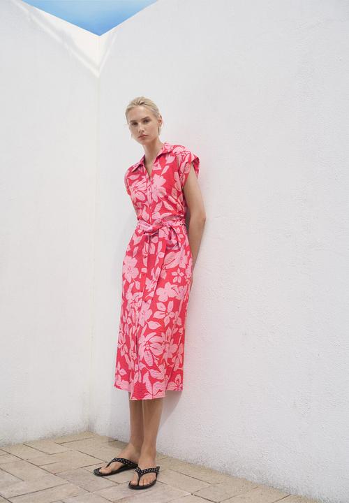 MANGO - Dress Apple - Bright Pink