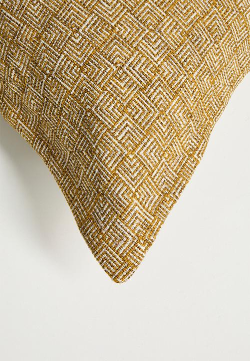 Grey Gardens - Cushion Cover - Ochre Maze 