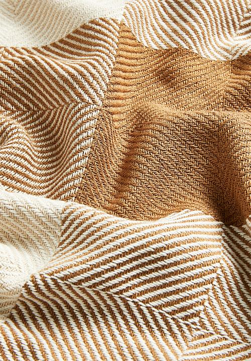 Haven & Earth  - Protea Bed Throw - Leather/Bone