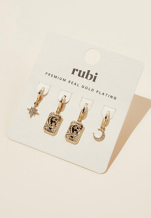 Rubi - 2 Pack mid earring - gold plated celestial