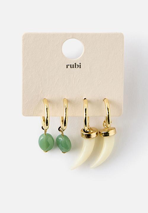 Rubi - 2 Pack Mid Earring - Gold