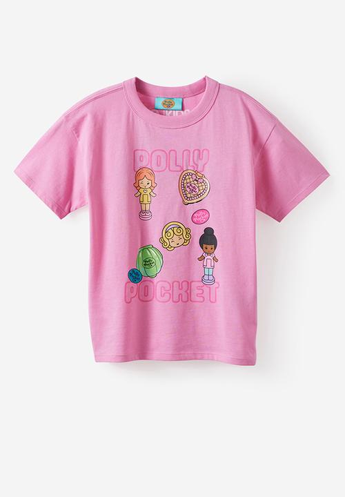Cotton On - License Drop Shoulder Short Sleeve Tee - Lcn Mat Polly Pocket/Strawberry Milk