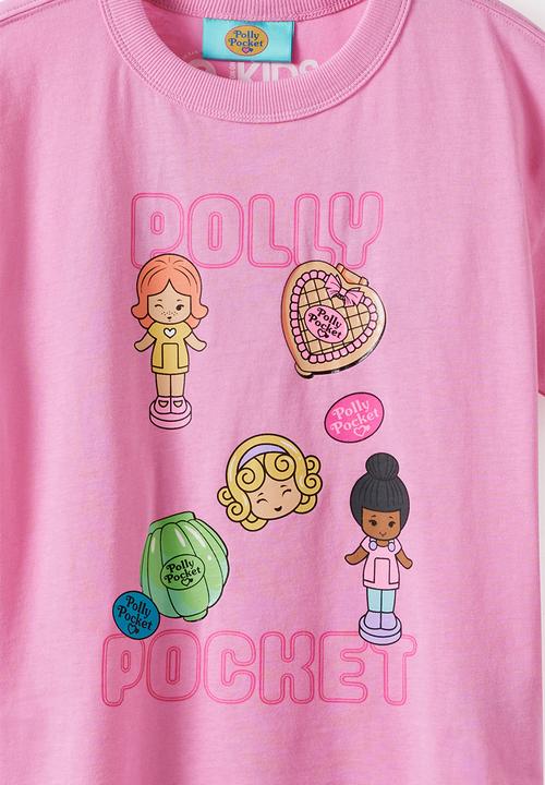 Cotton On - License Drop Shoulder Short Sleeve Tee - Lcn Mat Polly Pocket/Strawberry Milk