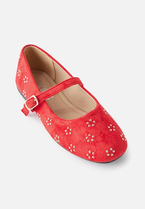 Cotton On - Olivia Ballet Flat - Varsity Red/Studded