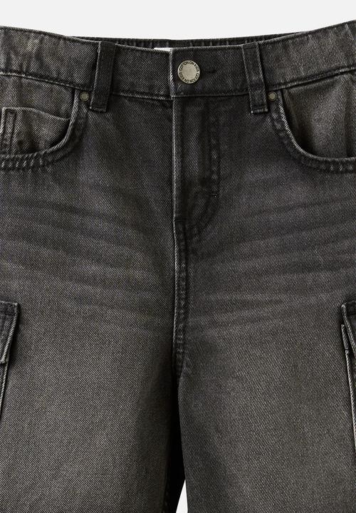 Cotton On - Super Baggy Short -  Balmoral Black/Cargo