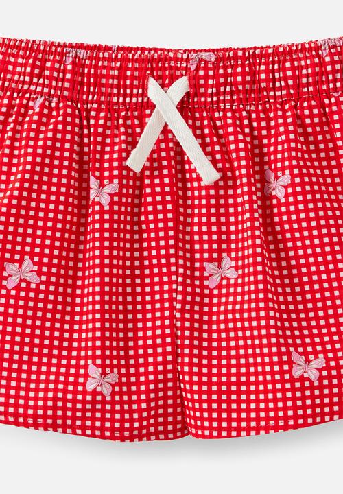 Cotton On - Gigi Woven Short - Varsity Red/Tea Party Pink Gingham
