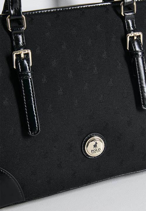 POLO - Jacquard market tote bag - black