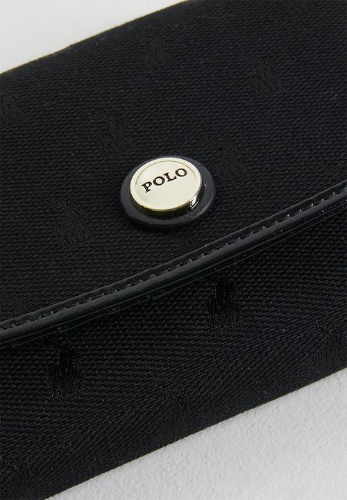 POLO - Jacquard trifold purse - black