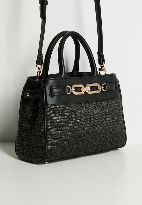Anne Klein - China Midi Satchel W/ Detachable Strap Bag - Black