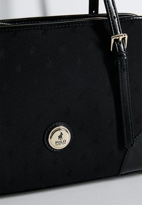 POLO - Jacquard shopper bag - black