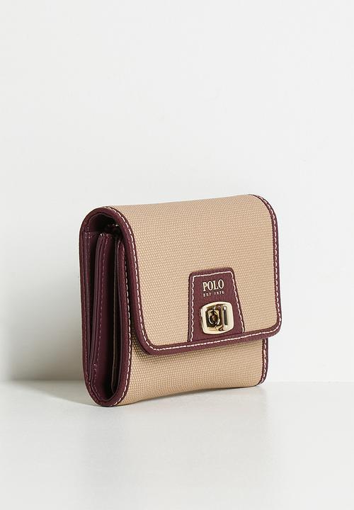 POLO - Cabana trifold purse - beige