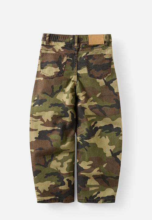 Unisex Barrel Leg Denim Jean - Camo