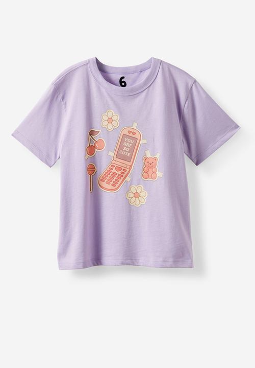 Cotton On - Essential Short Sleeve Graphic Tee - Vintage Lilac/You Are So Cute