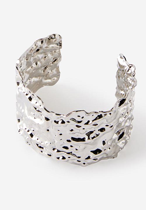 Rubi - Single bracelet - up silver y2k hammered cuff
