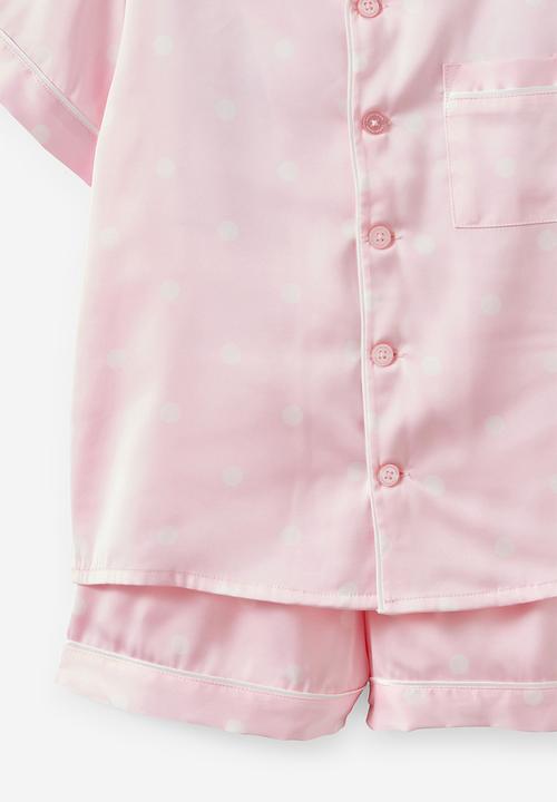 Cotton On - Lullaluxe Short Sleeve Pj Set - Tea Party Pink/Aria Spot