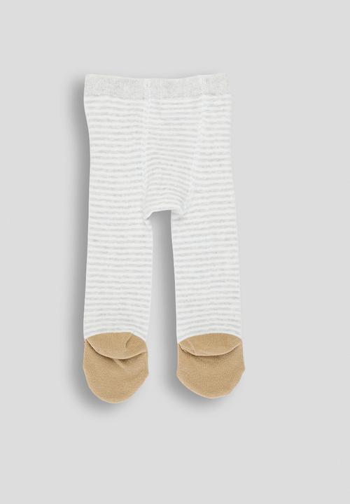 Pop Candy - Bunny footed stockings - white/grey stripes