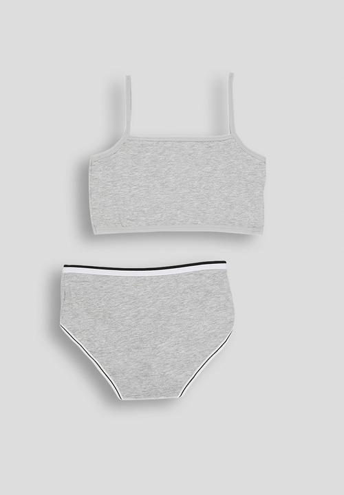 Pop Candy - Cami bra with full briefs - platinum grey