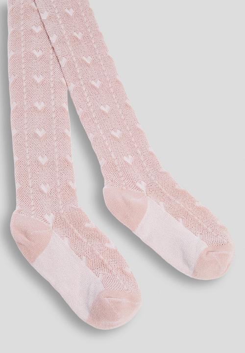Pop Candy - Heart design pointelle stockings - pink