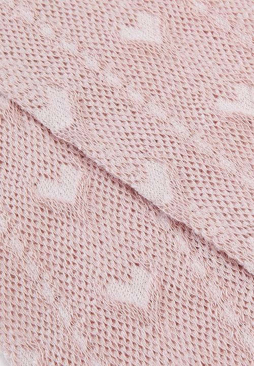 Pop Candy - Heart design pointelle stockings - pink