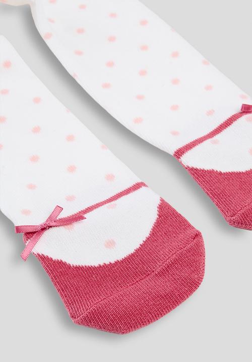Pop Candy - Pump footed leggings - white/pink