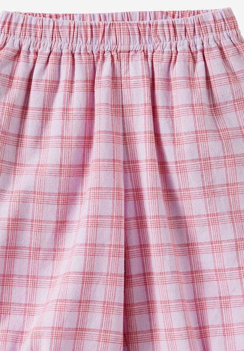 Cotton On - Woven Barrel Pant - Vintage Lilac Check