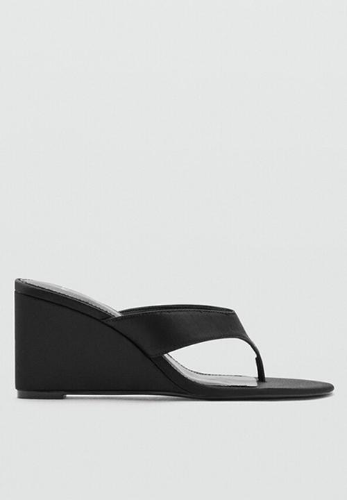 MANGO - Lirio open toe mule - black