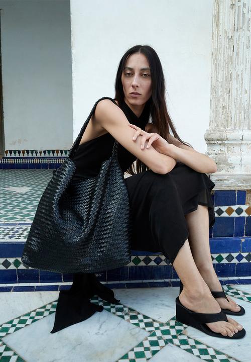 MANGO - Lirio open toe mule - black