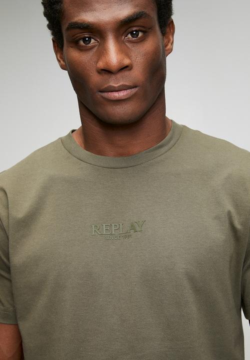 Replay - Basic Jersey Crew Neck T-shirt - Khaki