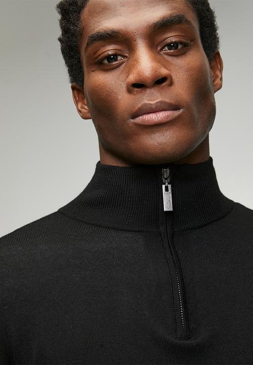 Pringle of Scotland - Ernie 1/4 Zip Merino Knitwear - Black