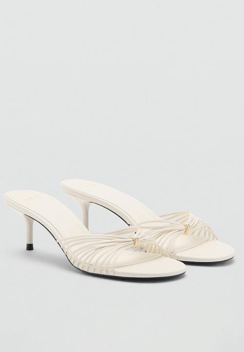 MANGO - Ser open toe mule - white