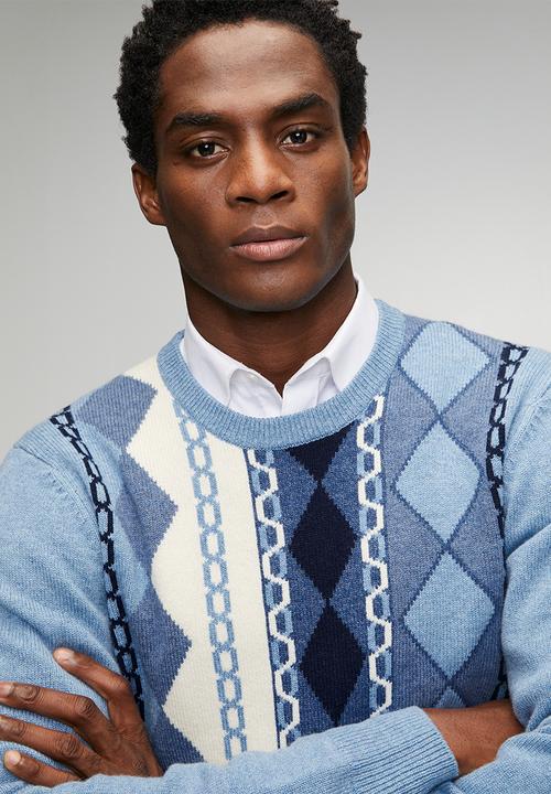 Pringle of Scotland - Nick Lambswool Argyle Knitwear - Blue
