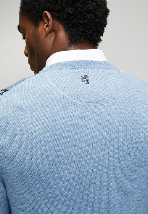 Pringle of Scotland - Nick Lambswool Argyle Knitwear - Blue