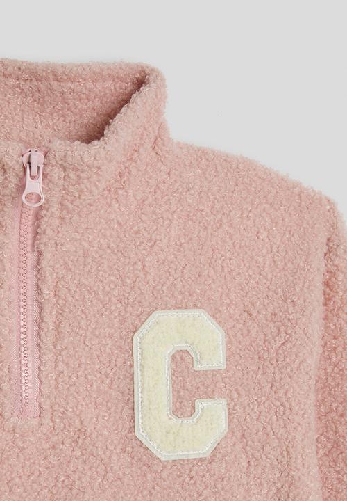Pop Candy - Boiled faux faur zip-up jacket - pink