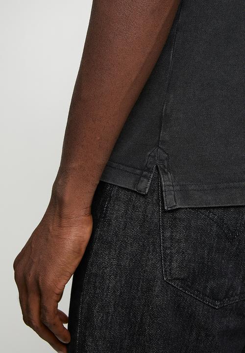 Replay - Marble Dyed Cotton Piquet Polo- Black