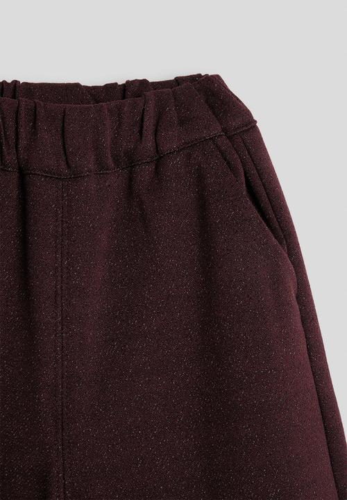 Pop Candy - Metallic melange wide leg pants - wine red