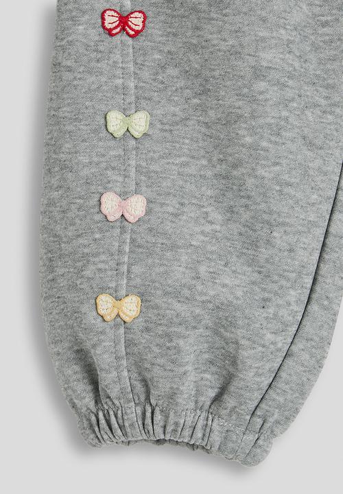 Pop Candy - Pintuck leg seam joggers - grey/butterflies