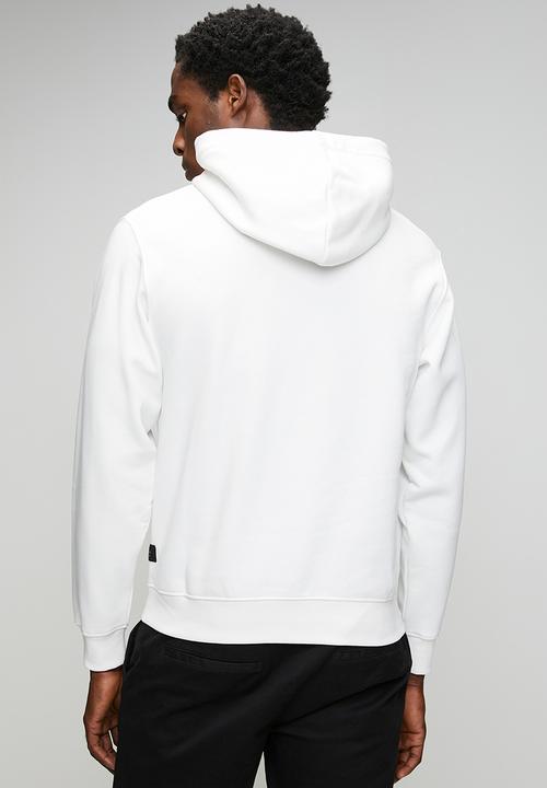 Replay - Brushed Fleece Hoodie - White/Black