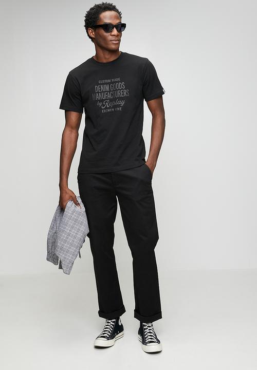 Replay - Piece Dyed Organic Cotton Jersey T-shirt - Black