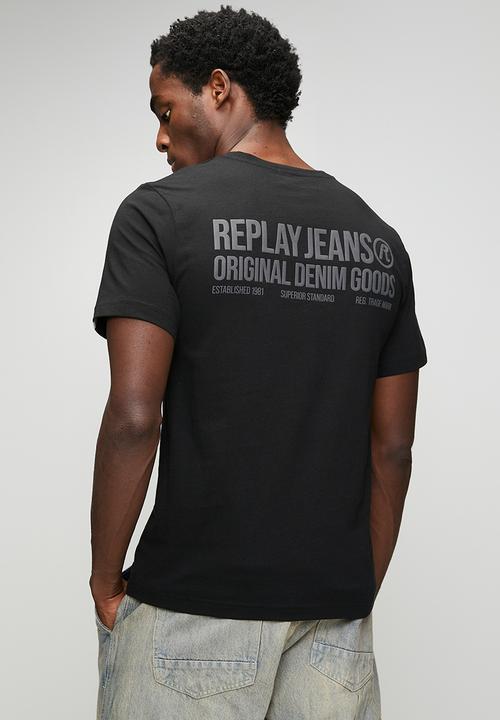 Replay - Piece Dyed Organic Heavy Cotton Jersey T-shirt -  Black 