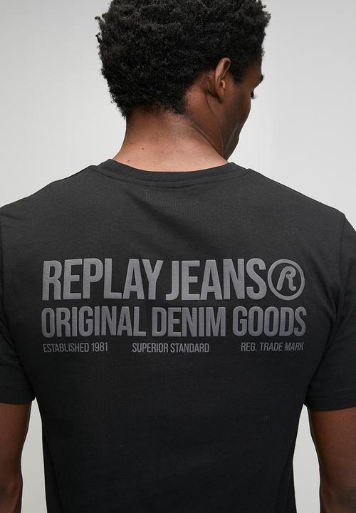 Replay - Piece Dyed Organic Heavy Cotton Jersey T-shirt -  Black 