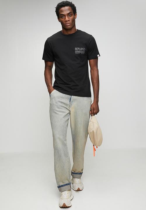 Replay - Piece Dyed Organic Heavy Cotton Jersey T-shirt -  Black 