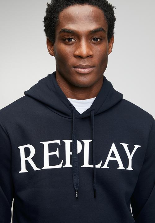 Replay - Brushed Fleece Hoodie - Navy 