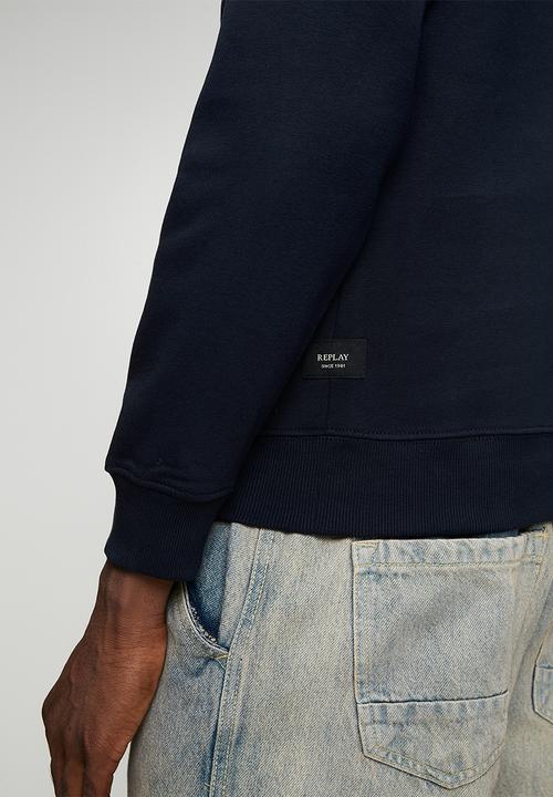 Replay - Brushed Fleece Hoodie - Navy 
