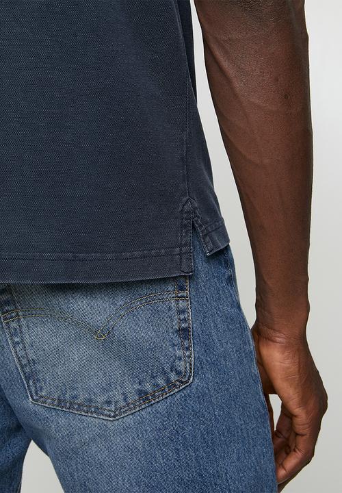 Replay - Marble Dyed Cotton Piquet Polo- Navy