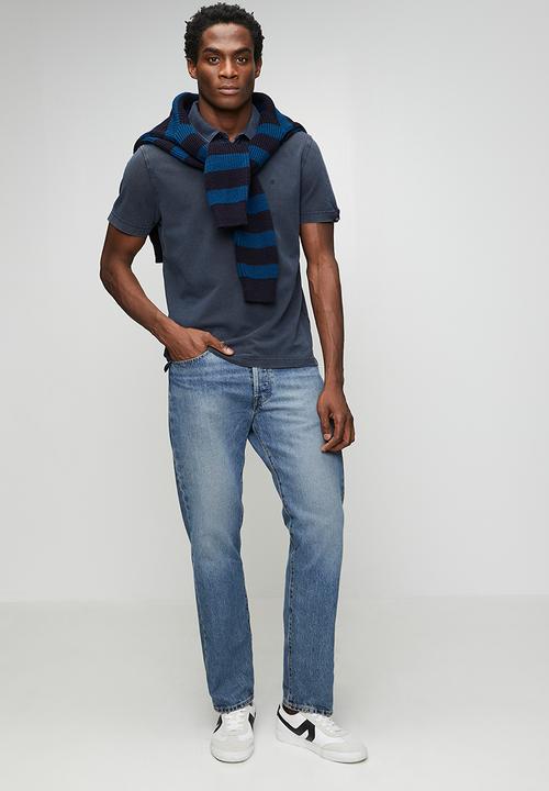 Replay - Marble Dyed Cotton Piquet Polo- Navy