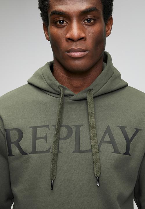 Replay - Brushed Fleece Hoodie - Green 