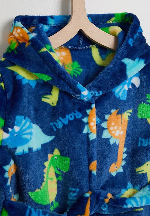Pop Candy - Hooded night gown - dark blue/dino multi